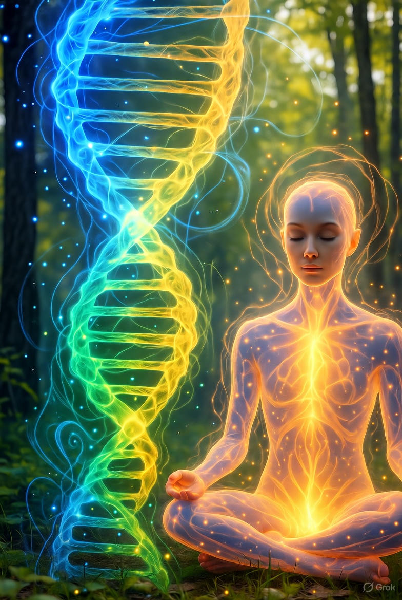 envia una imagen sobre La información que viaja en los genes en la reprogramación y biodecodificación