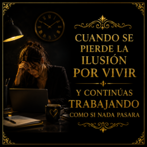 Cuando se pierde la ilusión por vivir y continúas trabajando como si nada pasara