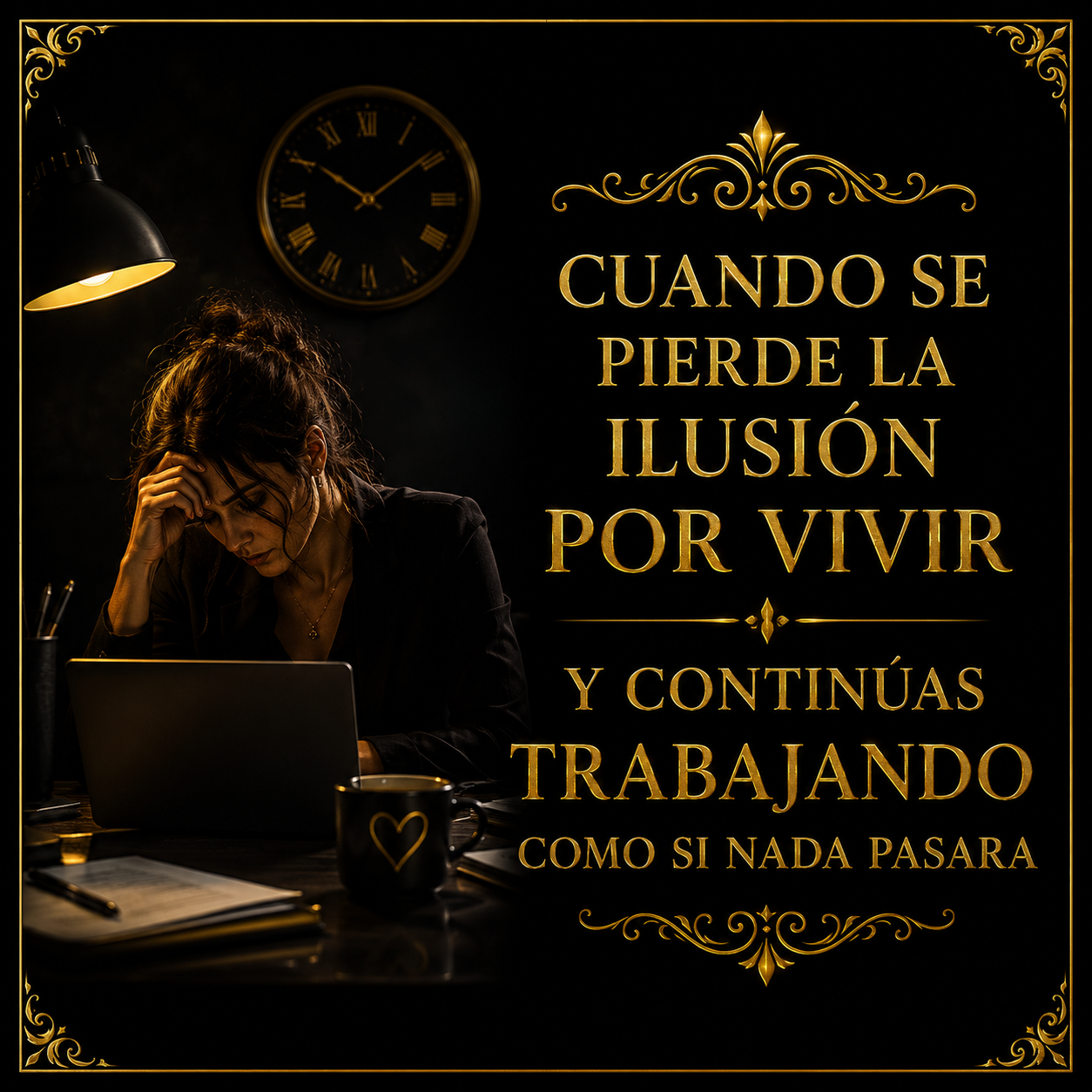Cuando se pierde la ilusión por vivir y continúas trabajando como si nada pasara